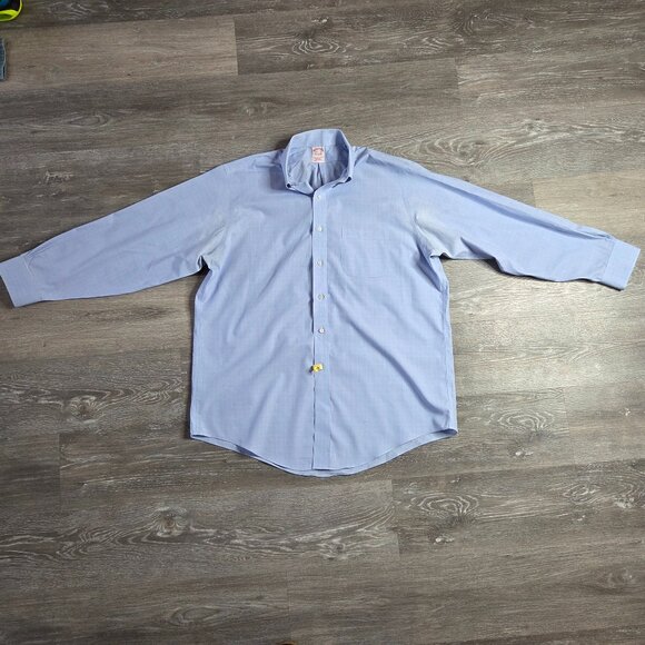 Brooks Brothers - Men's 16-33 Traditional Fit Blue Button-Down Dress Shirt - Picture 1 of 7
